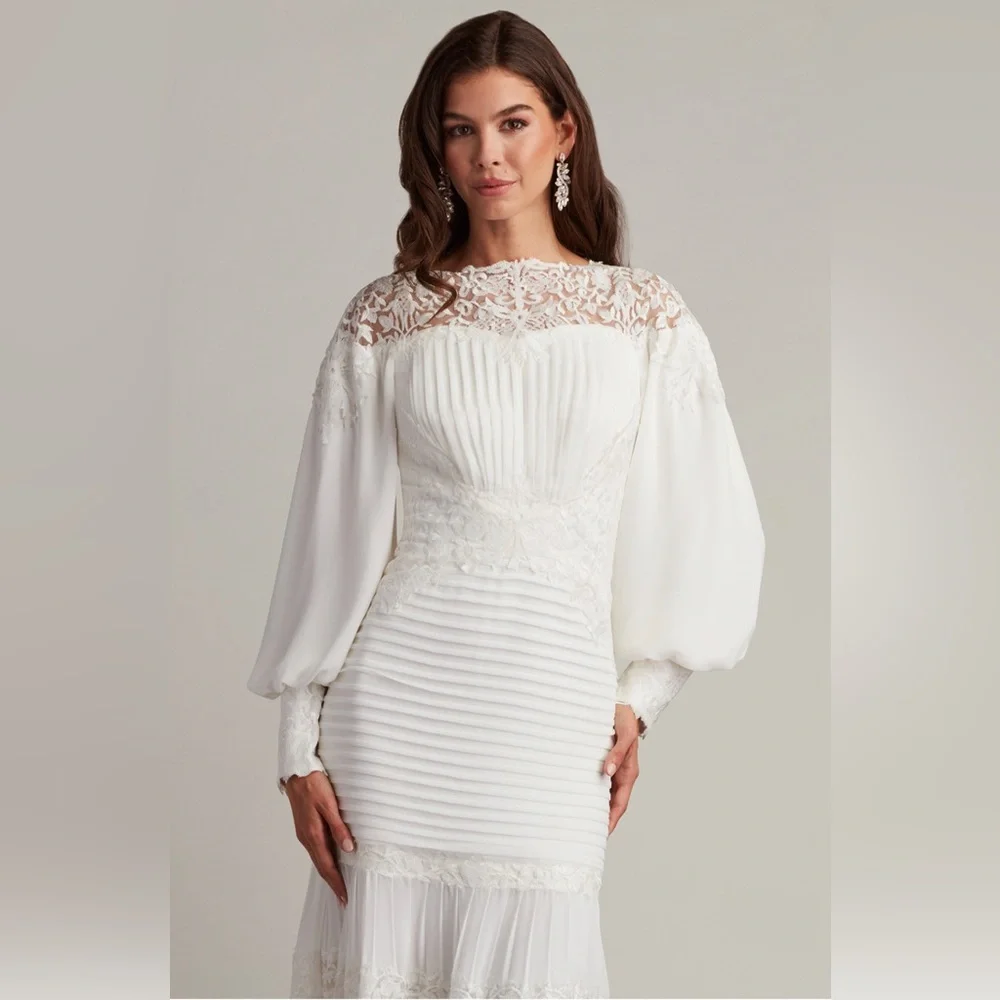 TADASHI SHOJI - SILVERADO BLOUSON SLEEVE GOWN - Picture 4 of 6